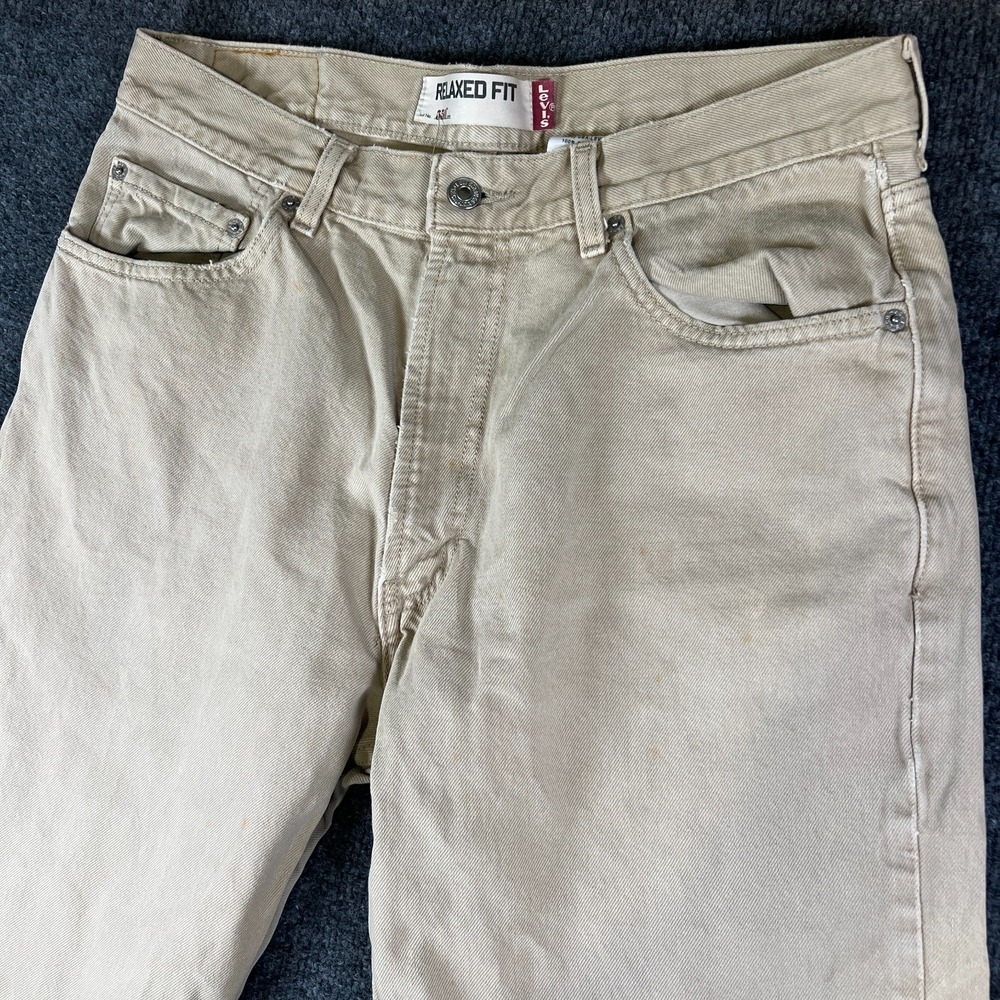 Levi's 550 Straight Jeans Mens 34x29 Beige Denim Cotton Relaxed Fit High Rise